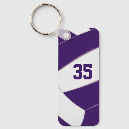 Volleybalteam Atleet Jersey nummer paarse Sleutelhanger (Voorkant)