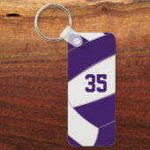 Volleybalteam Atleet Jersey nummer paarse Sleutelhanger (Voorkant)