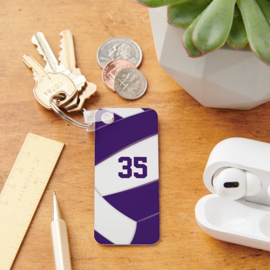 Volleybalteam Atleet Jersey nummer paarse Sleutelhanger (Bureau)