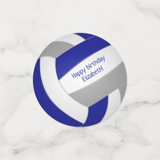 volleybalteam blauw - grijze jongens confetti (Kleine voorkant)