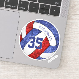 volleybalteam blauwe rode meisjes kleuren sticker
