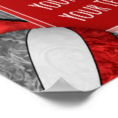 volleybalteam rode grijze meisjes foto poster (Hoek)