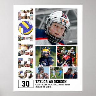 Volleybalteam Senior Afstuderen Fotocollage Poster
