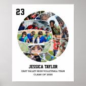 Volleybalteam Senior Afstuderen Fotocollage Poster (Voorkant)