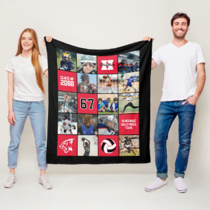 Volleybalteam Senior Night Cadeau Aangepaste Kleur Fleece Deken