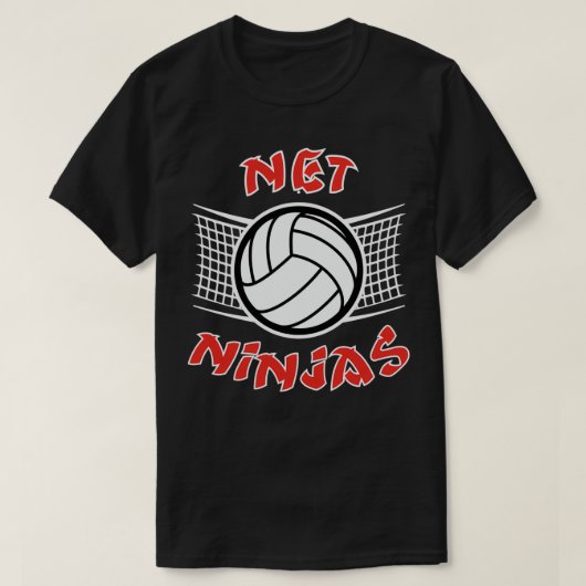 Volleybalteam Shirt mannen vrouwen net Ninjas (Design voorkant)