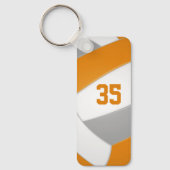 volleybalteam sportatleet naam sinaasappel grijs sleutelhanger (Voorkant)