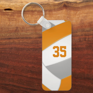 volleybalteam sportatleet naam sinaasappel grijs sleutelhanger