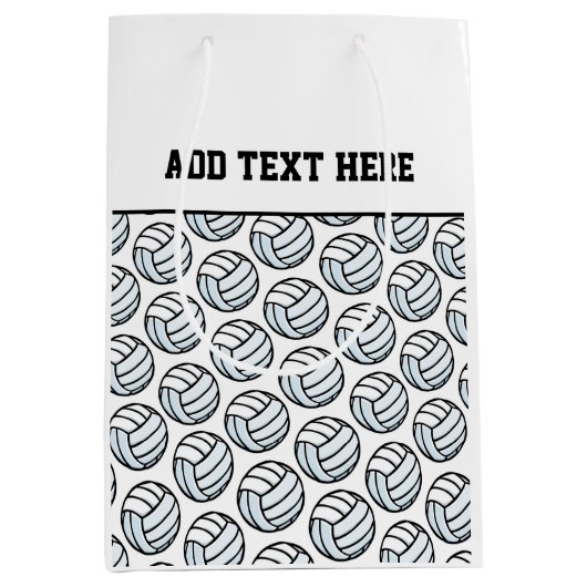 Volleybalteam Sportpagina Aangepaste tekst zwart Medium Cadeauzakje (Voorkant)