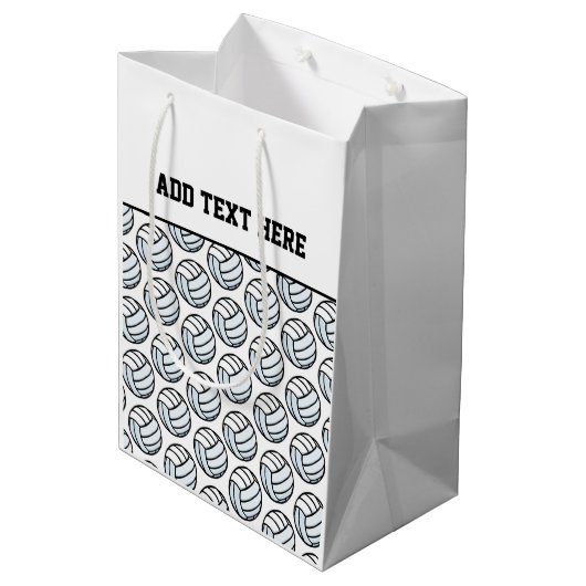 Volleybalteam Sportpagina Aangepaste tekst zwart Medium Cadeauzakje (Achterkant Gekanteld)