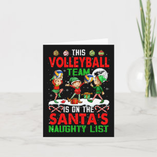 Volleybalteam staat op Santa's Santa's Naughty Lis Kaart
