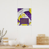 Volleybalteam voor paars-gele meisjes poster (Keuken)