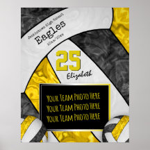 volleybalteam zwarte gele meisjes foto