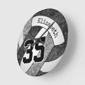 volleybalteam zwarte grijze meisjes , aangepast ronde klok (Hoek)