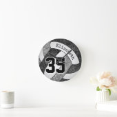 volleybalteam zwarte grijze meisjes , aangepast ronde klok (Huis)