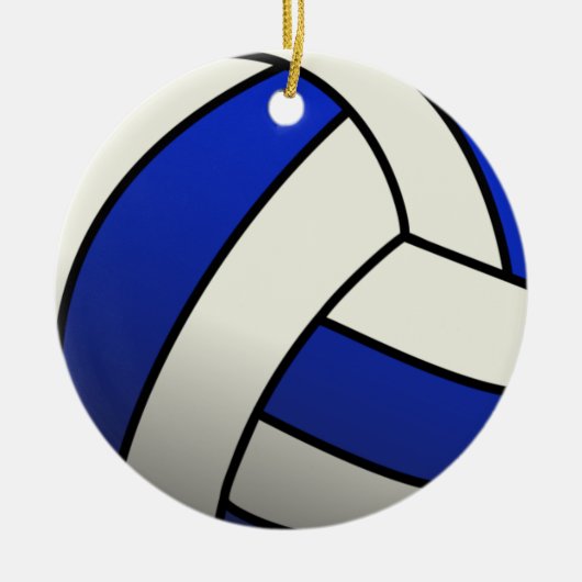 Volleybalteamcadeaus - blauw keramisch ornament (Voorkant)