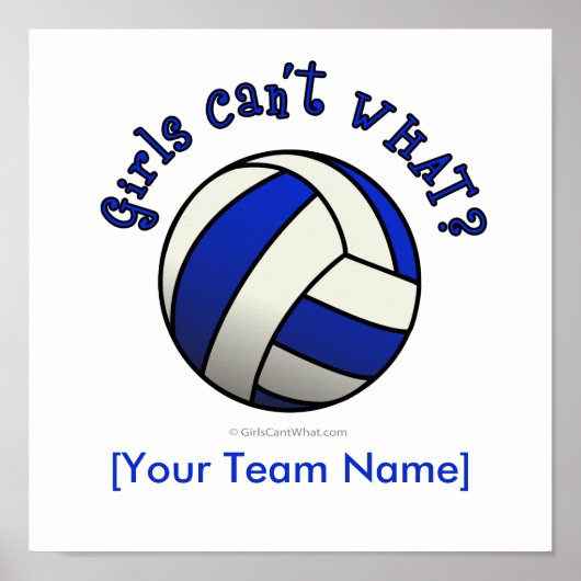 Volleybalteamcadeaus - blauw poster (Voorkant)