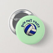 Volleybalteamcadeaus - blauw ronde button 5,7 cm (Voorkant /achterkant)