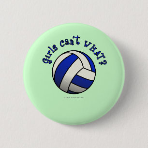 Volleybalteamcadeaus - blauw ronde button 5,7 cm