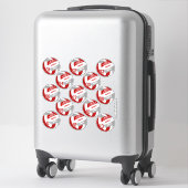 volleybalteamleden set van 13 roodgrijs sticker (Koffer)