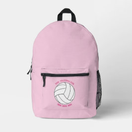Volleybalteamnaam aangepaste sporten roze roze afd bedrukte rugzak