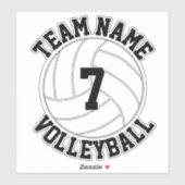 Volleybalteamnaam en afspeelnummer Aangepaste poor Sticker (Vel)