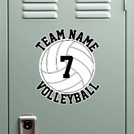 Volleybalteamnaam en afspeelnummer Aangepaste poor Sticker