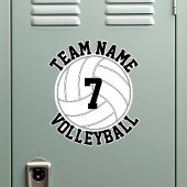 Volleybalteamnaam en afspeelnummer Aangepaste poor Sticker