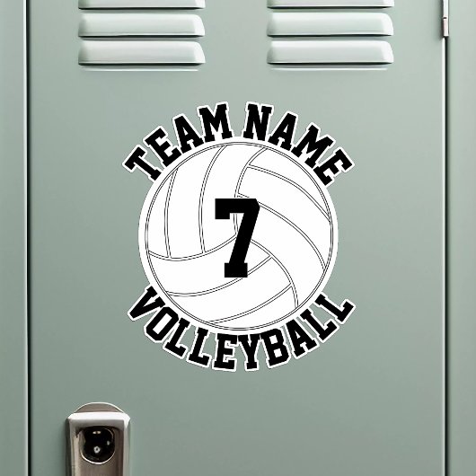 Volleybalteamnaam en afspeelnummer Aangepaste poor Sticker