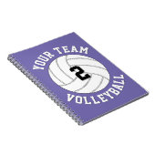 Volleybalteamnaam en speler Jersey nummer sport Notitieboek (Rechterzijde)
