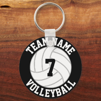 Volleybalteamnaam, kleur en speler nummer sleutelhanger