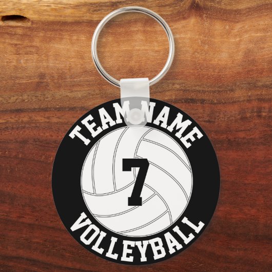 Volleybalteamnaam, kleur en speler nummer sleutelhanger (Voorkant)