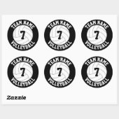 Volleybalteamnaam, kleuren- en afspeelnummer ronde sticker (Vel)