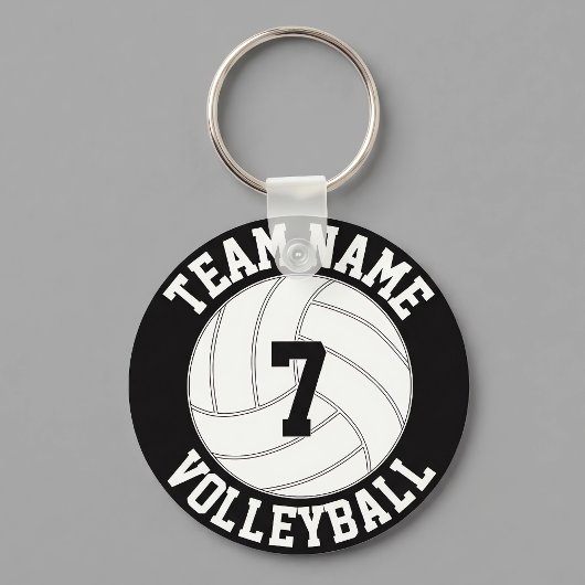 Volleybalteamnaam, kleuren- en afspeelnummer sleutelhanger