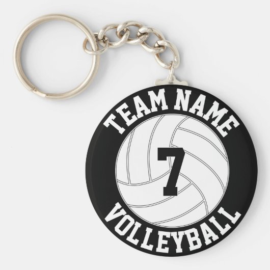 Volleybalteamnaam, kleuren- en afspeelnummer sleutelhanger (Voorkant)