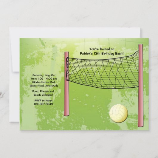 Volleybaluitnodiging Kaart (Voorkant)
