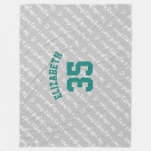 Volleybalveld Happy Place Typografie Patroon Fleece Deken (Voorkant)