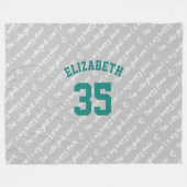 Volleybalveld Happy Place Typografie Patroon Fleece Deken (Voorkant (Horizontaal))