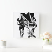 Volleybalwandklok Vierkante Klok (Huis)