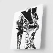 Volleybalwandklok Vierkante Klok (Hoek)