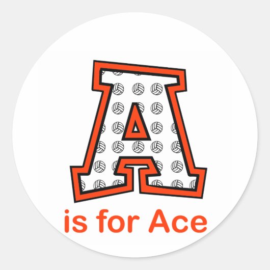 VolleyChick A is voor Ace Ronde Sticker (Voorkant)