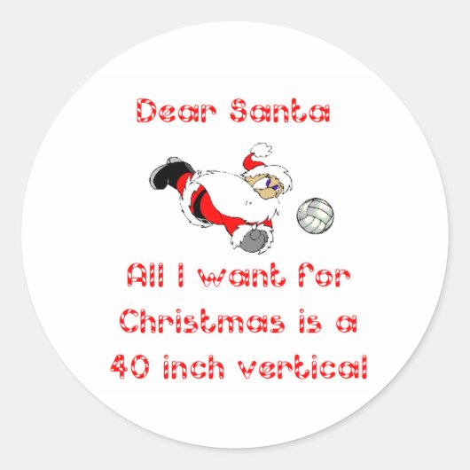 VolleyChick Beste Santa 1 kant Ronde Sticker (Voorkant)