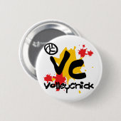 VolleyChick Croobie Ronde Button 5,7 Cm (Voorkant /achterkant)