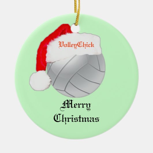 VolleyChick Custom Santa Ball Ornament (Voorkant)