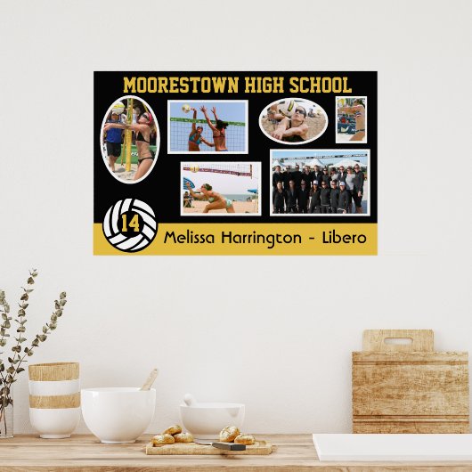 VolleyChick Custom Volleyball Photo Lijst Poster (Keuken)