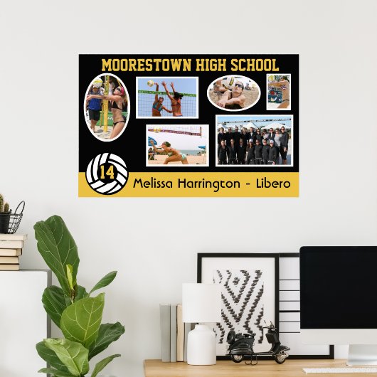 VolleyChick Custom Volleyball Photo Lijst Poster (Thuiskantoor)