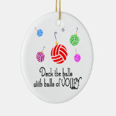 VolleyChick Deck the Halls Keramisch Ornament (Rechts)
