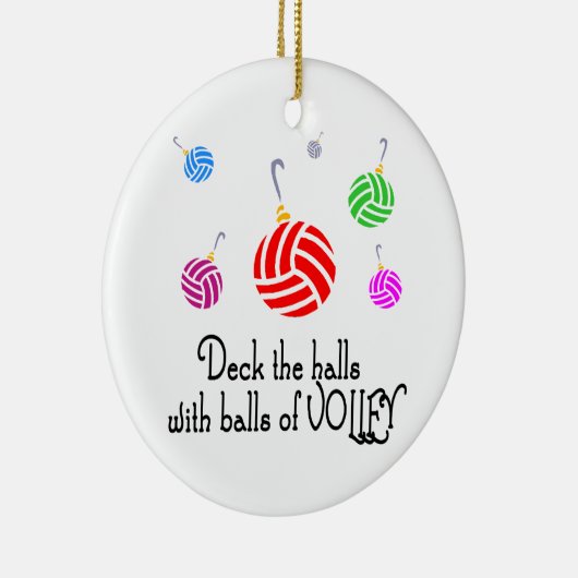 VolleyChick Deck the Halls Keramisch Ornament (Rechts)