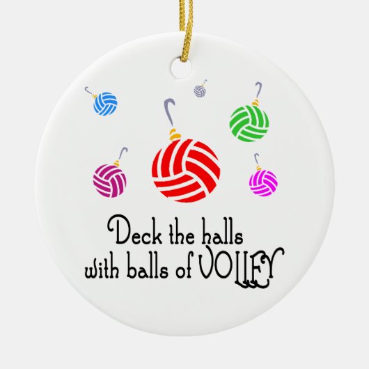 VolleyChick Deck the Halls Keramisch Ornament (Voorkant)