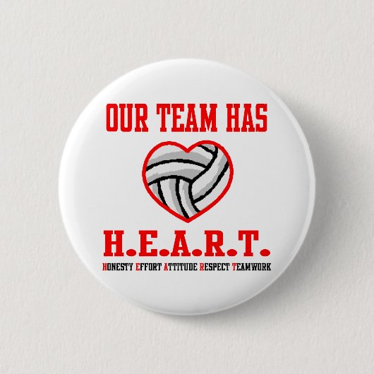 VolleyChick Heart Ronde Button 5,7 Cm (Voorkant)
